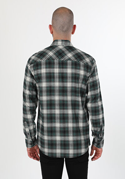 Image de Chemise À Manches Longues Vert Regular Fit   Homme