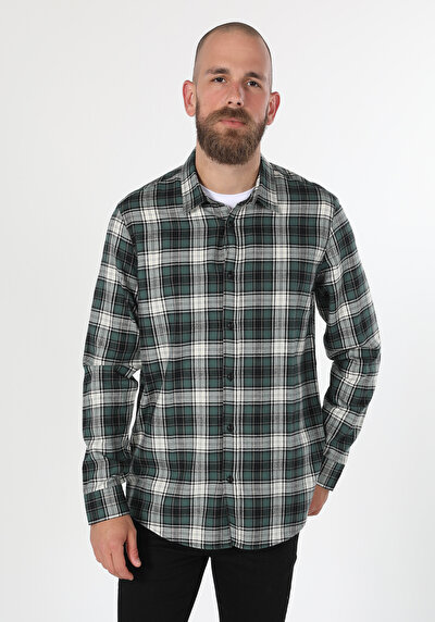 Image de Chemise À Manches Longues Vert Regular Fit   Homme