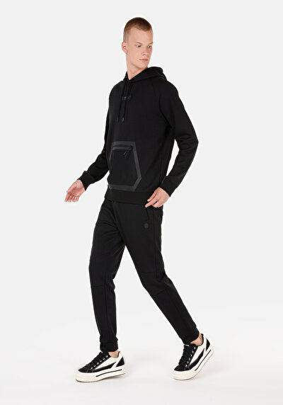 Afficher les détails de Pantalon De Survêtement Noir Regular Fit Homme
