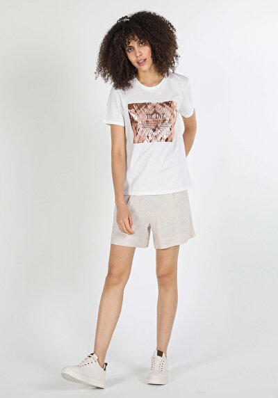 Image de T-shirt À Manches Courtes Blanc Regular Fit Femme
