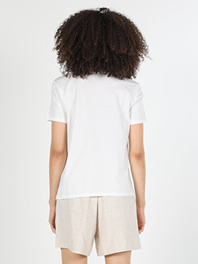 Image de T-shirt À Manches Courtes Blanc Regular Fit Femme