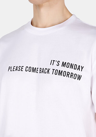 Image de T-shirt À Manches Courtes Blanc Comfort Fit Droit Homme