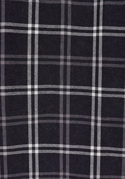 Image de Chemise À Manches Longues Noir Regular Fit Carré Flanelle Homme