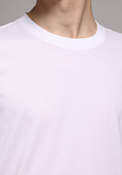 Afficher les détails de T-shirt À Manches Courtes Blanc Regular Fit Droit Homme