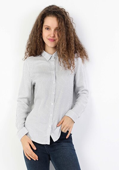 Image de Chemise À Manches Longues Bleu Regular Fit Femme