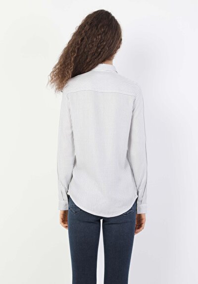 Image de Chemise À Manches Longues Bleu Regular Fit Femme