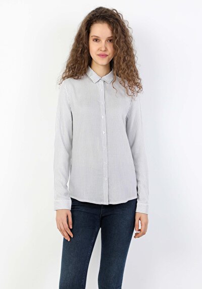 Image de Chemise À Manches Longues Bleu Regular Fit   Femme