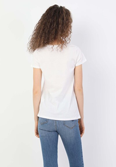 Image de T-shirt À Manches Courtes Blanc Regular Fit Femme