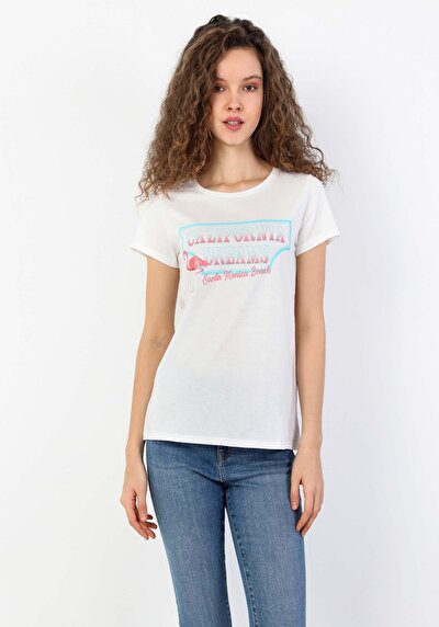 Image de T-shirt À Manches Courtes Blanc Regular Fit  Femme