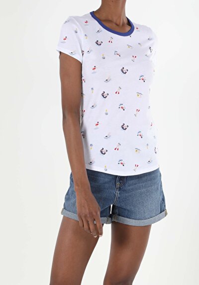 Image de T-shirt À Manches Courtes Blanc Regular Fit  Femme