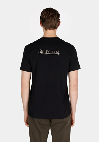 Image de T-shirt À Manches Courtes Noir Regular Fit Droit Homme