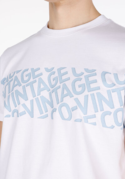 Image de T-shirt À Manches Courtes Blanc Regular Fit Droit Homme