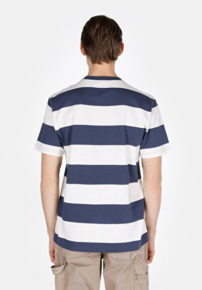 Image de T-shirt À Manches Courtes Marine Comfort Fit Rayé Homme