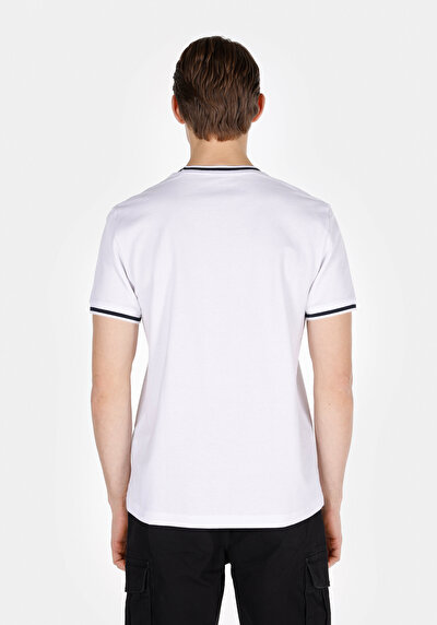 Image de T-shirt À Manches Courtes Blanc Regular Fit Jakarli Homme
