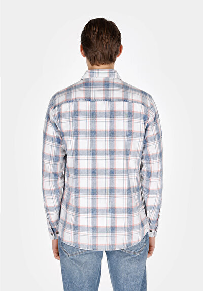 Image de Chemise À Manches Longues Multicolou Regular Fit Plaid Popeline Homme