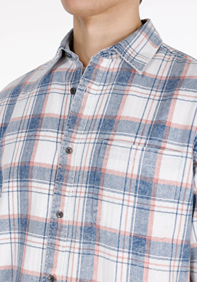 Image de Chemise À Manches Longues Multicolou Regular Fit Plaid Popeline Homme
