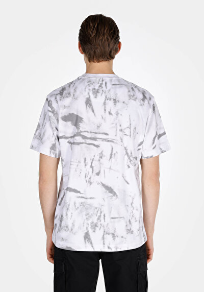 Image de T-shirt À Manches Courtes Blanc Comfort Fit Imprimé Homme