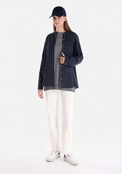 Image de Chemise À Manches Longues Marine Femme