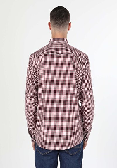Image de Chemise À Manches Longues Bordeaux Regular Fit   Homme