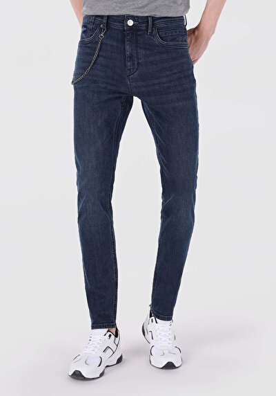 Afficher les détails de 041 Danny Pantalon Bleu Foncé   En  Slim Fit Homme