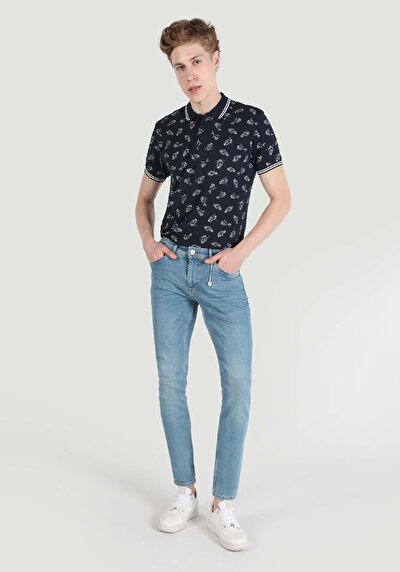 Image de 041 Danny Pantalon Bleu En Slim Fit Homme
