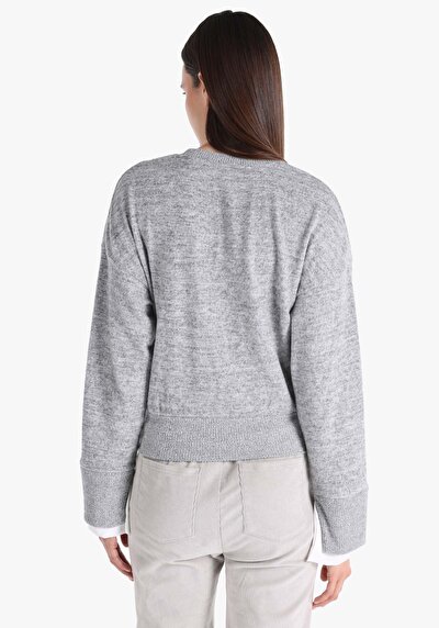 Image de T-shirt À Manches Longues Gris Slim Fit  Femme