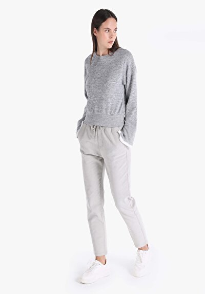 Image de T-shirt À Manches Longues Gris Slim Fit  Femme