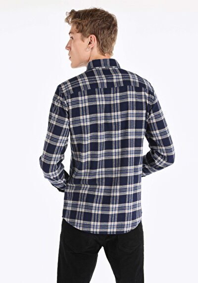 Image de Chemise À Manches Longues Marine    Homme