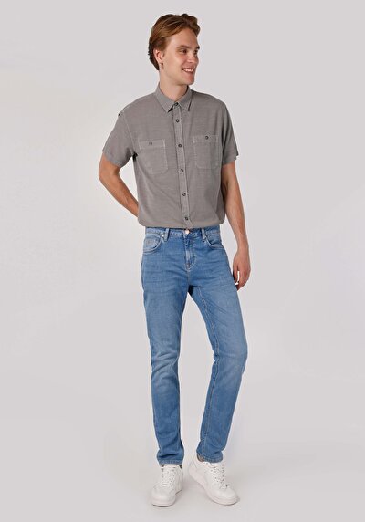 Image de 044 Karl Pantalon Bleu En Straight Fit Homme