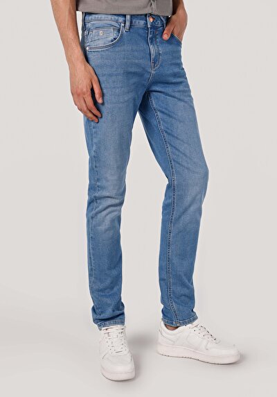 Image de 044 Karl Pantalon Bleu   En  Straight Fit Homme