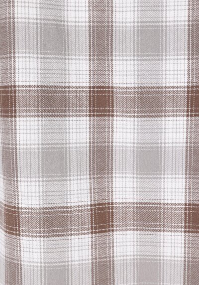 Image de Chemise À Manches Longues Marron Regular Fit Plaid Gabardine Homme