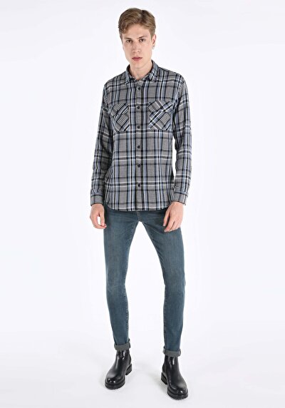 Image de Chemise À Manches Longues Bleu Homme