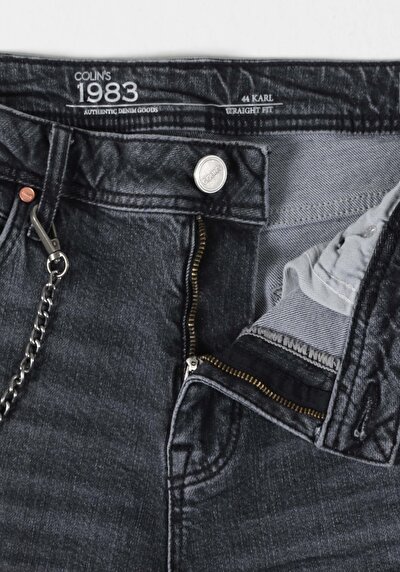 Afficher les détails de 044 Karl Pantalon Noir   En  Straight Fit Homme