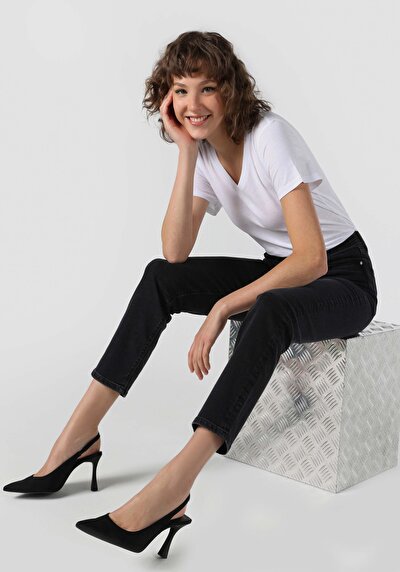 Image de 703 Carla Pantalon Noir En Slim Fit Femme
