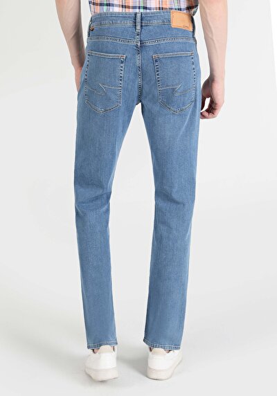 Image de 045 David Pantalon Bleu En Regular Fit Homme