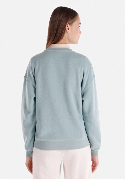Afficher les détails de T-shirt À Manches Longues Vert Regular Fit  Femme
