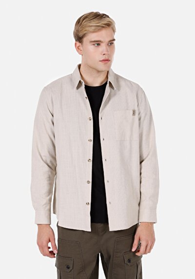 Image de Chemise À Manches Longues Blanc Regular Fit Droit Ratière Homme