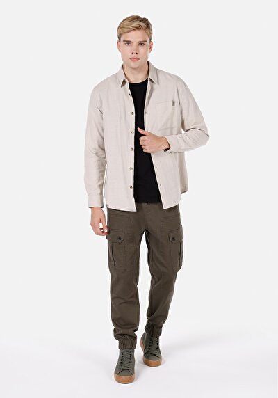 Afficher les détails de Chemise À Manches Longues Blanc Regular Fit Droit Ratière Homme
