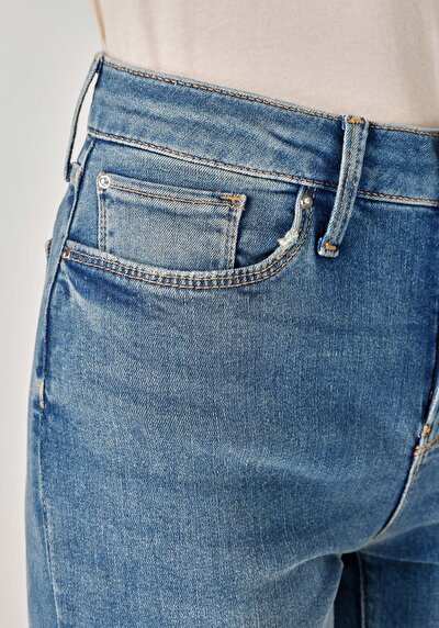 Image de 703 Carla Pantalon Bleu   En  Slim Fit Femme