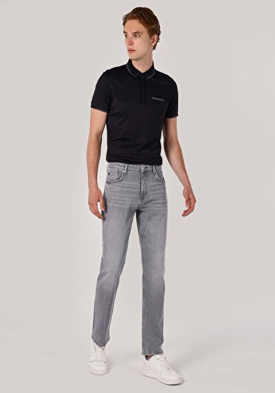 Image de 045 David Pantalon Gris En Regular Fit Homme
