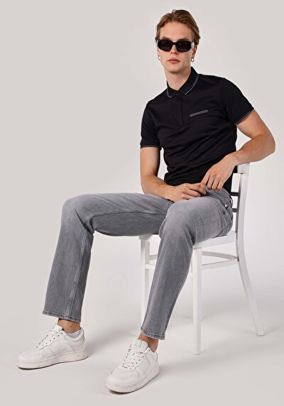 Image de 045 David Pantalon Gris En Regular Fit Homme