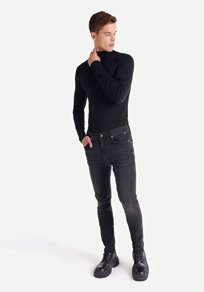 Image de 035 Ryan Pantalon Noir Skinny Leg High Rise En Skinny Fit Homme