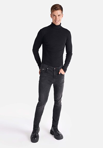 Image de 035 Ryan Pantalon Noir Skinny Leg High Rise En Skinny Fit Homme