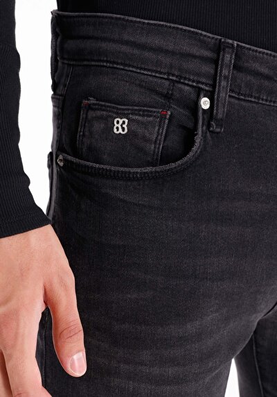 Afficher les détails de 035 Ryan Pantalon Noir Skinny  Leg High Rise En  Skinny Fit Homme