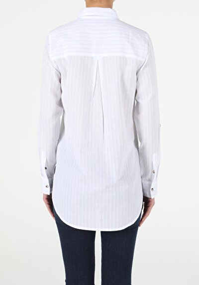 Image de Chemise À Manches Longues Blanc Regular Fit Femme