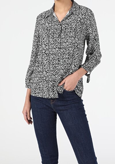 Image de Chemise À Manches Longues Noir Regular Fit Femme