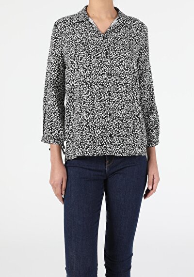 Image de Chemise À Manches Longues Noir Regular Fit Femme