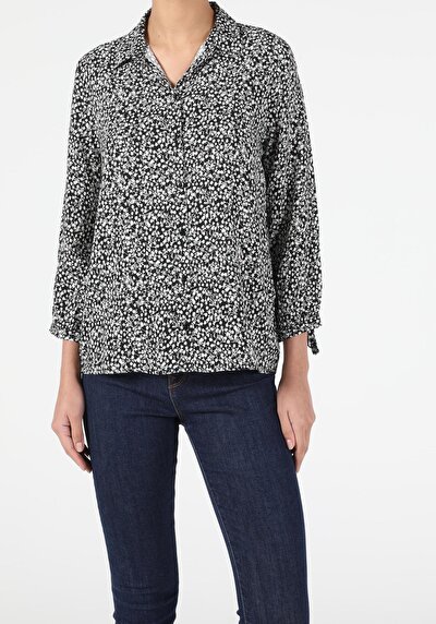 Image de Chemise À Manches Longues Noir Regular Fit   Femme