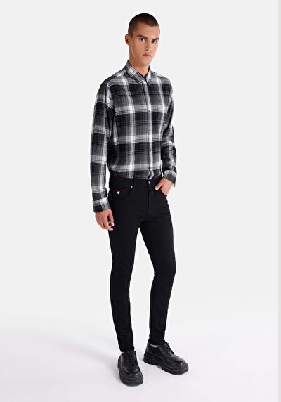 Image de 040 Alex Pantalon Noir Skinny Leg Low Rise En Skinny Fit Homme