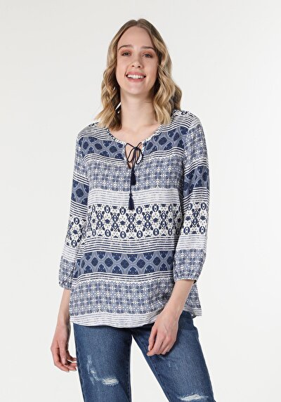 Image de Chemisier À Manches Longues Marine Regular Fit Femme